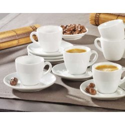 Espressotas 'bistro' - set van 6 stuks wit