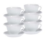 Tasse à café 'Bistro', set de 6, blanc