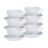 Koffietas 'bistro' - set van 6 stuks wit