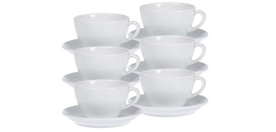 Tasse à café 'Bistro' 20 cl, set de 6, blanc