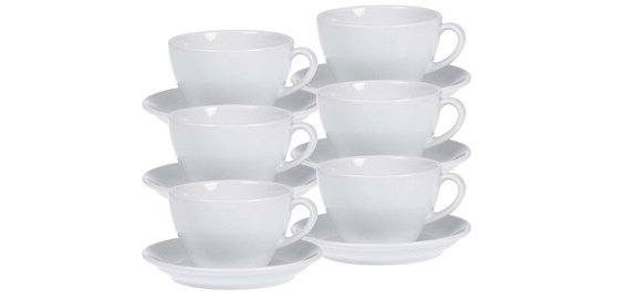 Tasse à café 'Bistro', set de 6, blanc