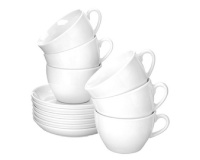 Tasse à café cappucino  'Bistro', set de 6, blanc
