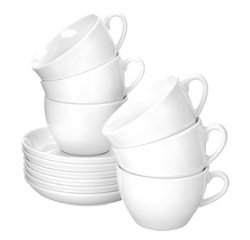 Tasse à café cappucino  'Bistro', set de 6, blanc