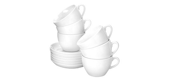 Tasse à capuccino 'Bistro' 30 cl, set de 6, blanc