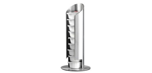 Milk capsule dispenser, in stainless steel