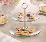 Présentoir à étages en verre 'COOKIE', 2 étages