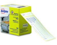 Avery etiketten voedselcodering, ft 98 x 40 mm, 1 rol met 300 afscheurbare etiketten in dispenser, Frans