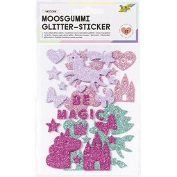 Sticker pailleté en caoutchouc mousse 'Rainbow'