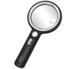 Loupe avec manche, lampe UV & LED, rond, noir