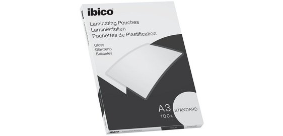 Ibico Laminierfolien A3 - 2 x 75 µ - Glänzend - Schachtel mit 100