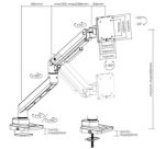 Bras support pour écran, aluminium