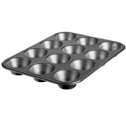 Moule à muffins, en acier au carbone, 12 muffins
