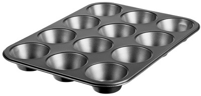 Moule à muffins, en acier au carbone, 12 muffins