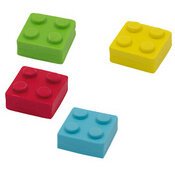 Plastic gom baksteen 'BRICKY' - set van 4 stuks