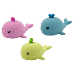 Plastic gom walvis 'MOBY' assortiment