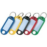 Porte-clés avec anneau, diamètre: 14 mm, rouge