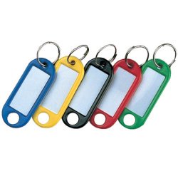 Porte-clés avec anneau, diamètre: 14 mm, rouge