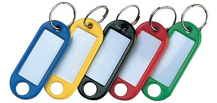 Porte-clés avec anneau, diamètre: 14 mm, rouge