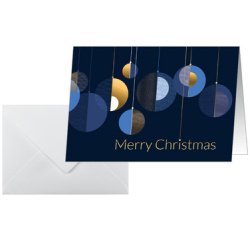 Kerstkaart 'Graphic Christmas balls' A6 liggend
