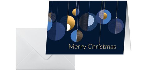 Carte de Noël 'Graphic Christmas balls', A6 paysage