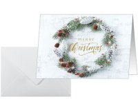 Carte de Noël 'Christmas wreath', A6 paysage