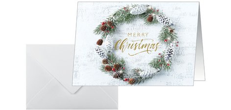 Christmas card 'Christmas wreath', A6 landscape
