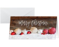 Carte de Noël 'Red and white Christmas with dark wood'