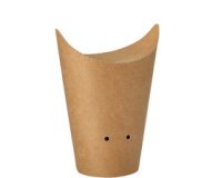 Beker voor frietjes, bruin, groot