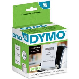 DYMO Etiquettes pour reçus LabelWriter, 57 mm x 91 m, blanc