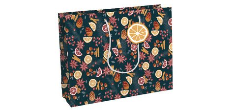 Sac cadeau de Noël 'Agrumes', moyen