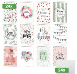 Set de cartes d'anniversaire ' Happy Birthday'