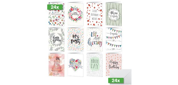 Set de cartes d'anniversaire ' Happy Birthday'