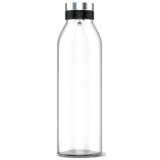 Glazen karaf FLOW BOTTLE glas/RVS 1,3 liter