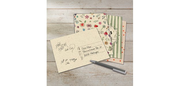 Set cartes postales anniversaire Happy Grassy Birthday