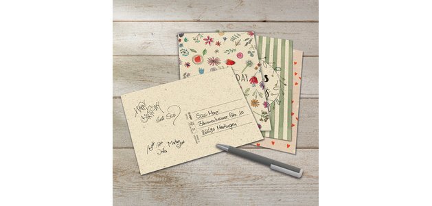 Set cartes postales anniversaire Happy Grassy Birthday