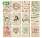 Set cartes postales anniversaire Happy Grassy Birthday