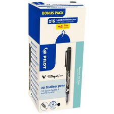 Stylo feutre V Sign Pen, VALUE PACK, noir