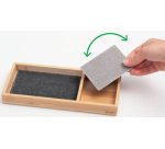 Plumier à crayons Eyestyle, en bambou, gris clair/noir