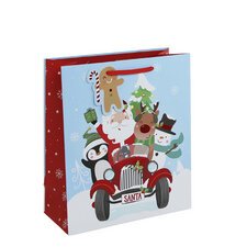 Sac cadeau de Noël "Père Noël en voiture" Clairefontaine