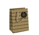 Pochette cadeau, 8x12cm, Sapins - Rouge