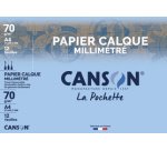 Papier calque millimétré, A4, 70 g/m2