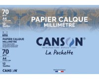 Papier calque millimétré, A4, 70 g/m2
