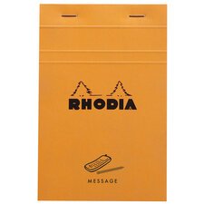 Rhodia,gehefteter Block, Message N°140, 11x17 cm, 80 Blatt 90g, mit Vordruck - Orange