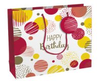Geschenktas 'Happy Birthday roze', groot