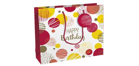 Geschenktas 'Happy Birthday roze', groot