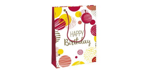 Pink 'Happy Birthday' gift bag, large