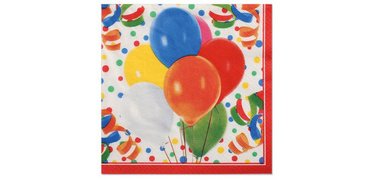 Serviettes à motifs 'Lucky Balloons', 330 x 300 mm