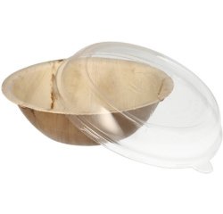 Bols en feuille de palmier avec couvercle, rond