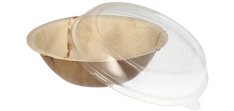 Bol en feuille de palmier avec couvercle, rond