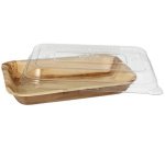 Bol en feuille de palmier avec couvercle, rectangulaire